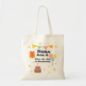 Bewerkbare Crayon Style – Rainbow Fiesta 1 tot 8 Y Tote Bag (Voorkant)