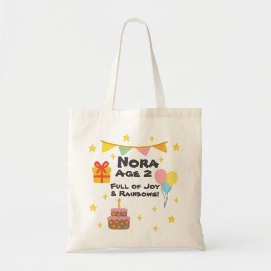 Bewerkbare Crayon Style – Rainbow Fiesta 1 tot 8 Y Tote Bag (Voorkant)