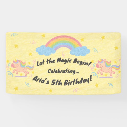 Bewerkbare Crayon Style – Unicorn Dream Sparkle Spandoek (Horizontaal)