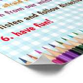 Bewerkbare Crayons Klaslokaal Regels Poster (Hoek)