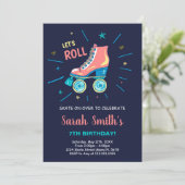 Bewerkbare Creative Roller Schaats Party Uitnodige Kaart (Staand voorkant)