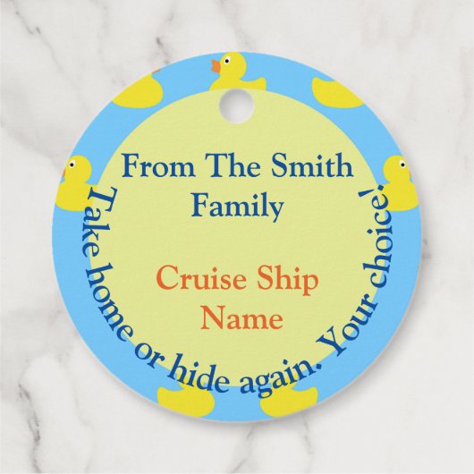 bewerkbare cruiseeend bedankjes labels (Achterkant)