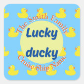 bewerkbare cruiseeend vierkante sticker (Voorkant)