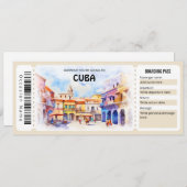 Bewerkbare Cuba Plane Boarding Pass ticket Kaart (Voorkant / Achterkant)