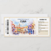 Bewerkbare Cuba Plane Boarding Pass ticket Kaart (Voorkant)
