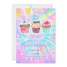 Bewerkbare Cupcake verjaardagsuitnodiging