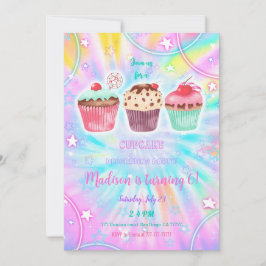 Bewerkbare Cupcake verjaardagsuitnodiging Kaart