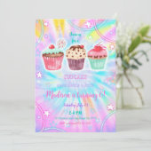 Bewerkbare Cupcake verjaardagsuitnodiging Kaart (Staand voorkant)