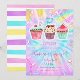 Bewerkbare Cupcake verjaardagsuitnodiging Kaart