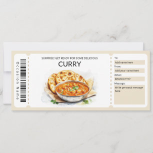 Bewerkbare Curry Gift Voucher Sjabloon Kaart