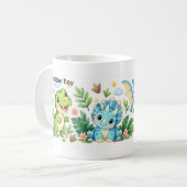 Bewerkbare Cute Kawaii Dinosaurus Mok (Voorkant links)
