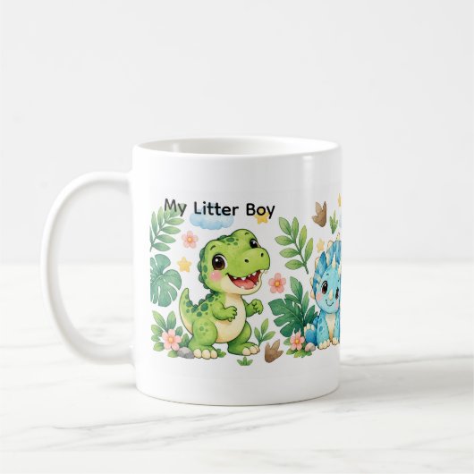 Bewerkbare Cute Kawaii Dinosaurus Mok (Links)