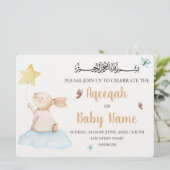 Bewerkbare Cute Neutrale Aqeeqah Uitnodigingskaart Kaart (Staand voorkant)