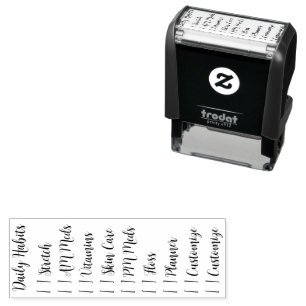 Bewerkbare Dagelijkse Gewoonte Tracker Zelfinktende Stempel