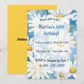 Bewerkbare Daisy Birthday Kaart (Voorkant / Achterkant)