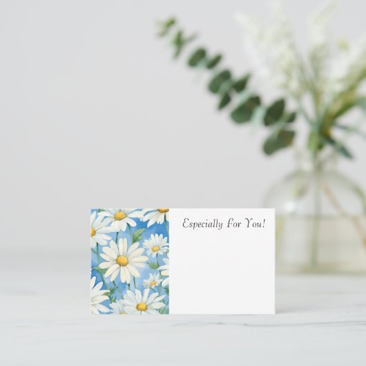 Bewerkbare Daisy Flower Shop Boeket Bericht Kaart Visitekaartje (Staand voorkant)