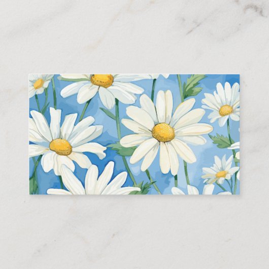 Bewerkbare Daisy Flower Shop Boeket Bericht Kaart Visitekaartje (Achterkant)