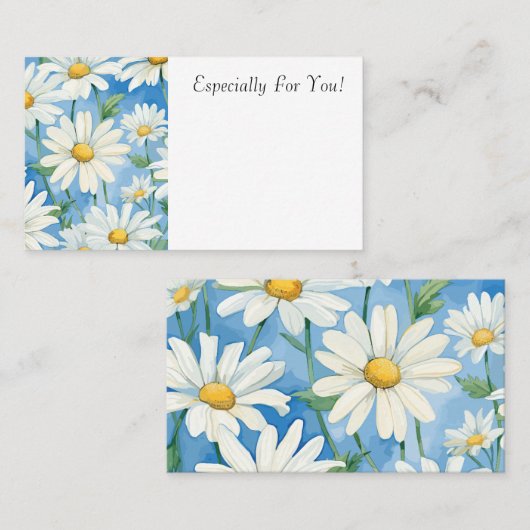 Bewerkbare Daisy Flower Shop Boeket Bericht Kaart Visitekaartje (Voorkant / Achterkant)