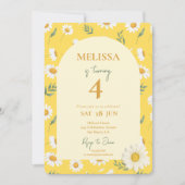 Bewerkbare Daisy Summer Birthday Invitation Kaart (Voorkant)