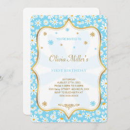 Bewerkbare Daisy verjaardagsuitnodiging Kaart