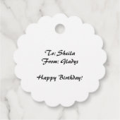 Bewerkbare dames met thee theezakje bedankjes labels (Achterkant)