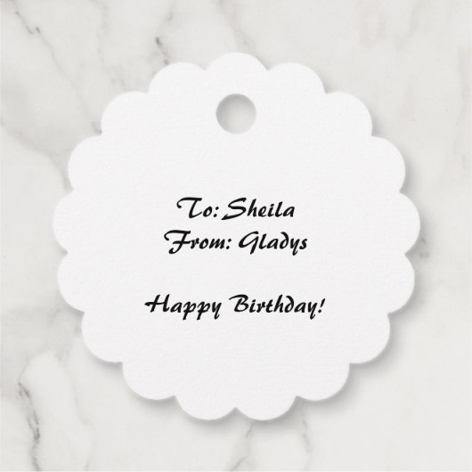 Bewerkbare dames met thee theezakje bedankjes labels (Achterkant)