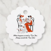 Bewerkbare dames met thee theezakje bedankjes labels (Voorkant)