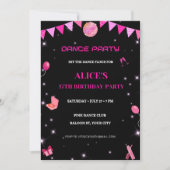 Bewerkbare Dance Birthday Party Invitation Sjabloo Kaart (Voorkant)