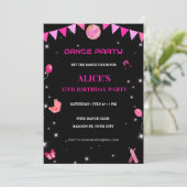 Bewerkbare Dance Birthday Party Invitation Sjabloo Kaart (Staand voorkant)
