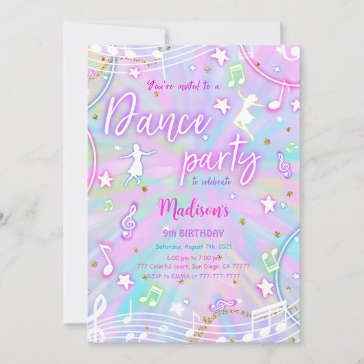 Bewerkbare Dance Verjaardag Kaart (Voorkant)