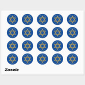 Bewerkbare Davidster Mazel Tov huwelijksgunstbewij Ronde Sticker (Vel)
