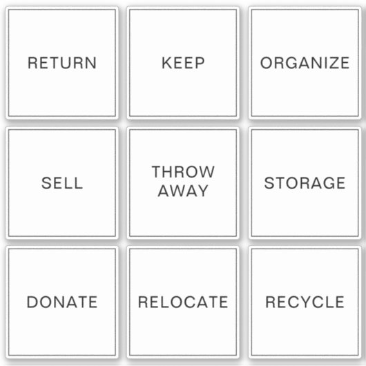 Bewerkbare decluttering labels Home Organisatie (Voorkant)