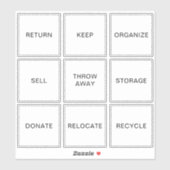 Bewerkbare decluttering labels Home Organisatie (Vel)