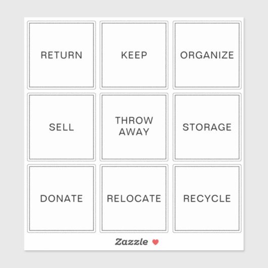 Bewerkbare decluttering labels Home Organisatie (Vel)