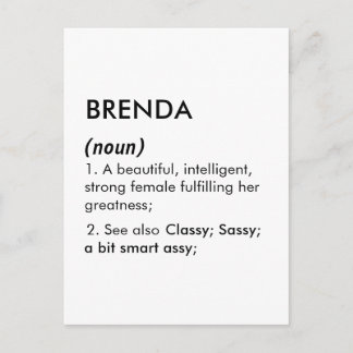 Bewerkbare definitie van de naam Brenda, aangepast Briefkaart