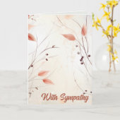 Bewerkbare delicate bladeren sympathie kaart (Gele Bloem)