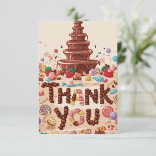 Bewerkbare Delicious Chocolate bedankkaart (Staand voorkant)