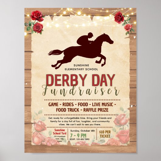 Bewerkbare derby fondsenwervingsflyer poster (Voorkant)