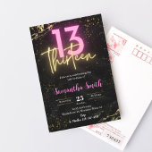 Bewerkbare dertien verjaardagsfeestuitnodiging kaart
