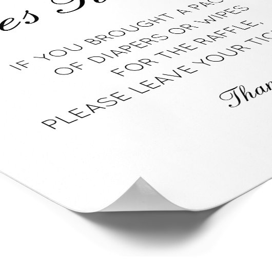 Bewerkbare diaper en afvoerslang afgedrukt poster (Hoek)