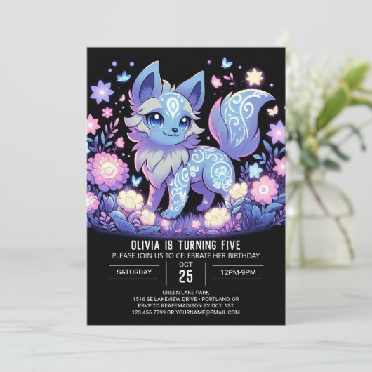 Bewerkbare digitale verjaardag van Wolf Kaart (Staand voorkant)