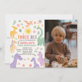 Bewerkbare Dino Party Uitnodiging voor kinderen (Voorkant)