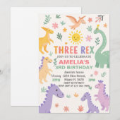 Bewerkbare Dino Party Uitnodiging voor kinderen (Voorkant / Achterkant)