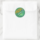 bewerkbare Dinosaur Party Sticker (Tas)