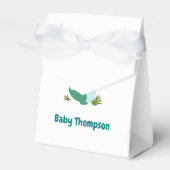 Bewerkbare Dinosaurus Baby Boy Shower Uitkomen Bin Bedankdoosjes (Voorkant Zijde)