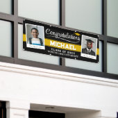 Bewerkbare diploma banner Toen en Nu met foto's (Buitenkant Gebouw)