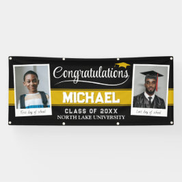 Bewerkbare diploma-uitreikingsbanner Toen en Nu me Spandoek