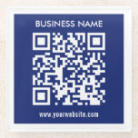 Bewerkbare (direct gegenereerde) QR-code | marineb Glazen Onderzetter<br><div class="desc">Voer eenvoudig een website adres in om uw aangepaste QR-code direct te genereren.</div>