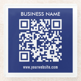 Bewerkbare (direct gegenereerde) QR-code | marineb Glazen Onderzetter