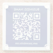 Bewerkbare (direct gegenereerde) QR-code | marineb Glazen Onderzetter (Achterkant)
